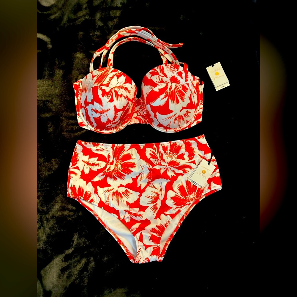 Shade & Shore High Waist Vacay Floral Two Piece Swim Suit
